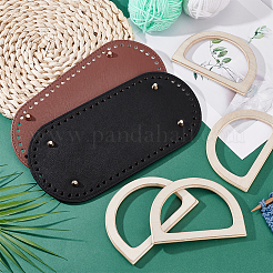 2 stücke 2 farben oval pu leder stricken häkeln taschen nagel boden shaper pads&nbsp;DIY-PH0029-30B