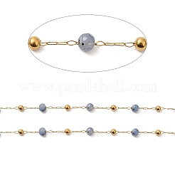 Цепочки из нержавеющей стали 304 ручной работы с бусинами&nbsp;CHS-P017-A02-G