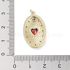 Placage de crémaillère en laiton micro pavé pendentifs en zircone cubique claire&nbsp;KK-H474-23G-04