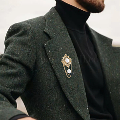 1 шт. броши-бахрома из искусственного жемчуга в виде цветка JEWB-FH0002-30