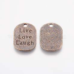 Тибетский сплав стиль плоские овальные резные утверждение слово подвески жить любовь смех&nbsp;LS-X-TIBEP-22066-R-NR