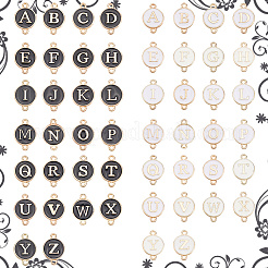 52 шт. 2 цвета сплава эмаль буква звенья соединительные подвески&nbsp;ENAM-SC0006-62