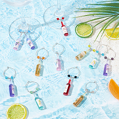 Бутылки вина из смолы и стеклянные бусины AJEW-GA00011