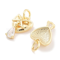 Laiton avec breloques en zircone cubique transparente&nbsp;KK-P271-27G