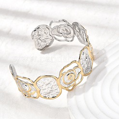 Кованые браслеты-манжеты из нержавеющей стали 304 для женщин&nbsp;LS-BJEW-P371-01B