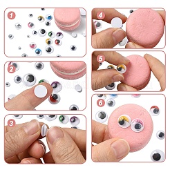 743 шт. Черно-белые пластиковые кнопки для покачивания в виде глаз KY-YW0001-12