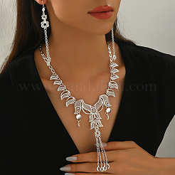 Элегантные комплекты из сплава с кисточками-бабочками и ожерельями для свадьбы&nbsp;QJ0364