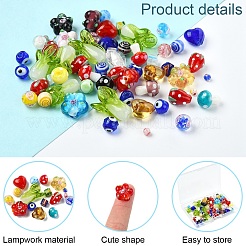 60 шт. 10 нити бусин лэмпворк ручной работы&nbsp;LAMP-YW0001-32