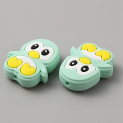 Пищевые экологически чистые силиконовые бусины в виде пингвинов&nbsp;LS-SIL-WH0018-005E