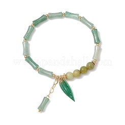 Натуральный зеленый авантюрин бисер шарм браслеты&nbsp;BJEW-TA00616