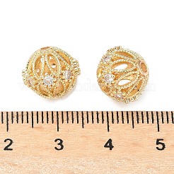 Латунные микро проложить кубического циркония бусы KK-A254-19G