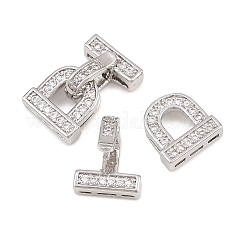 Messing Micro Pave klare Zirkonia Falte über Verschlüsse&nbsp;KK-U059-68P