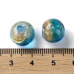 Золотой песок ручной работы с бусами лэмпворк из серебряной фольги LAMP-Z007-04B