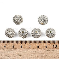 合金ラインストーンビーズ  グレードA  ラウンド  銀色のメッキ  クリスタル  12mm  穴：2mm&nbsp;RB-A034-12mm-A01S