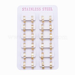 304ステンレススチール製ハギーフープピアス  天然なシェルと  リング  ゴールドカラー  12.5x13x4mm  ピン：1.2mm&nbsp;EJEW-L252-024G