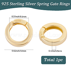 1 pièce 925 anneaux de porte à ressort en argent sterling&nbsp;STER-SC0001-65A