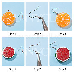 Изготовление подвесок из смолы с подвесками из тонированного железа и латунными крючками для сережек&nbsp;DIY-SC0009-24