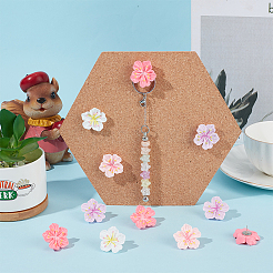 40 шт. 4-х цветные смоляные кнопки для рисования цветов&nbsp;AJEW-DR00036