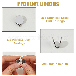 12 paire de boucles d'oreilles manchettes en acier inoxydable 304&nbsp;EJEW-HS0001-28P