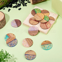 14 colgante de resina opaca y madera de nogal de 7 colores.&nbsp;RESI-TA0005-23