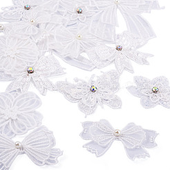 16 шт. 8 стиля полиэстеровое кружево вышитые нитки приклеиваемые/пришивные нашивки&nbsp;PATC-TA0001-13