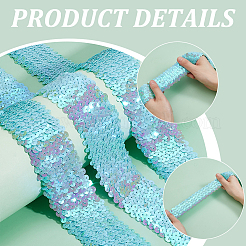Garniture élastique en plastique paillette/sequin irisé à 5 rangée&nbsp;OCOR-PH0002-83B