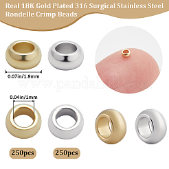 500 шт. 2 цвета 316 хирургическая нержавеющая сталь рондель обжимные бусины&nbsp;STAS-BBC0008-72