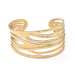 Ионное покрытие (ip) 304 нержавеющая сталь манжеты браслеты для женщин BJEW-Z078-02G