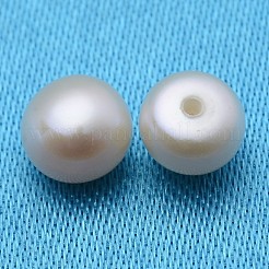 グレードAAA天然養殖淡水パールビーズ  片穴  半円  ホワイト  4.5~5x3.5~4.5mm  穴：1mm&nbsp;PEAR-D001-4.5-5-2AAA