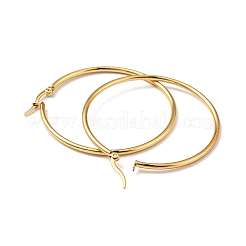 Серьги-кольца из нержавеющей стали 201 с вакуумным покрытием PVD и штифтами из нержавеющей стали 304 для женщин EJEW-D279-12G-01