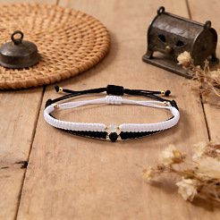 2 регулируемый набор плетеных браслетов для пары ко Дню святого Валентина&nbsp;BJ0894-1