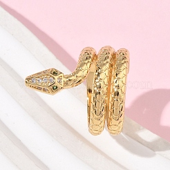 Латунные микро проложить пальцев кольца кубического циркония&nbsp;RJEW-Z101-01G-01