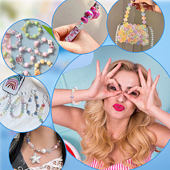 90шт 3 стиля прозрачные акриловые бусины MACR-PH0001-81