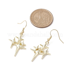 星の真鍮のイヤリング  合金と201ステンレススチールのペンダント付き  ゴールドカラー  37~72.5x10~23mm  3のペア/セット&nbsp;EJEW-JE06114