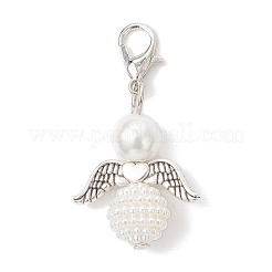 6 шт. 6 стиля акриловый искусственный жемчуг и стеклянный жемчуг подвеска ангел украшения HJEW-JM03480