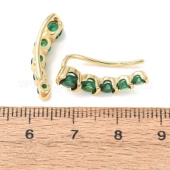 Boucles d'oreilles à clous en laiton pavé de zirconiums cubiques&nbsp;KK-CBAA351-13G