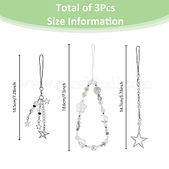 3шт 3 стиля смола с пластиковым ремешком для мобильного телефона&nbsp;HJEW-FH0001-65