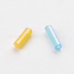 Transparenten Farben Regenbogen Glasstiftperlen&nbsp;X-TSDB6MM-M