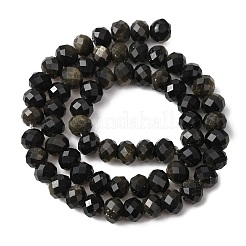 Natürliche goldenen Glanz Obsidian Perlen Stränge&nbsp;G-B179-A06-6x8mm