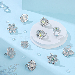 Kits para hacer anillos de puño con flores&nbsp;DIY-UN0008-09P