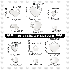 120 шт. 6 стиля 201 подвески из нержавеющей стали&nbsp;STAS-PH0005-61