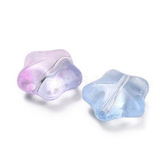 透明ガラスビーズ  スター  ミックスカラー  15~17x16~17.5x8mm  穴：1.2mm&nbsp;X-GLAA-B029-01A