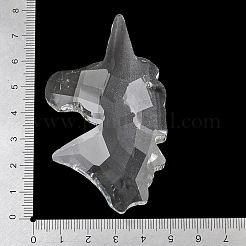 ガラス製シャンデリアプリズム大型ペンダント  多面カットの恐竜チャーム  透明  45x76x17mm  穴：2mm&nbsp;GL-CBAAE15-06