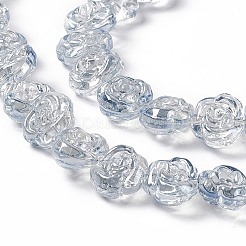 Стеклянные бусины с гальваническим покрытием  EGLA-L040-PL01