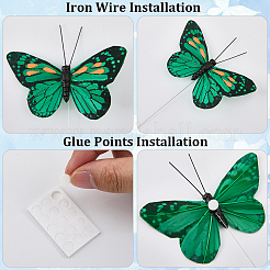 12 x Wandaufkleber mit Feder-Schmetterling&nbsp;DIY-WH20007-275