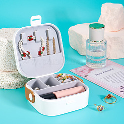 Квадратная коробка для набора ювелирных изделий из искусственной кожи&nbsp;AJEW-TAC0014-13B