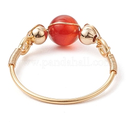 Кольца с круглым натуральным кварцевым кристаллом&nbsp;RJEW-JR00819