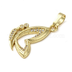 Pendentifs avec zircon cubiques à micro-pavés en laiton&nbsp;KK-U005-03A-G