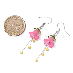 Серьги-подвески с акриловыми цветами из нержавеющей стали 304&nbsp;EJEW-JE06724
