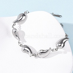 Браслеты из нержавеющей стали 304 в форме капли для женщин BJEW-L706-05P